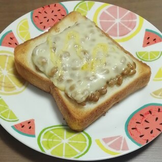 白菜ちく納豆トースト